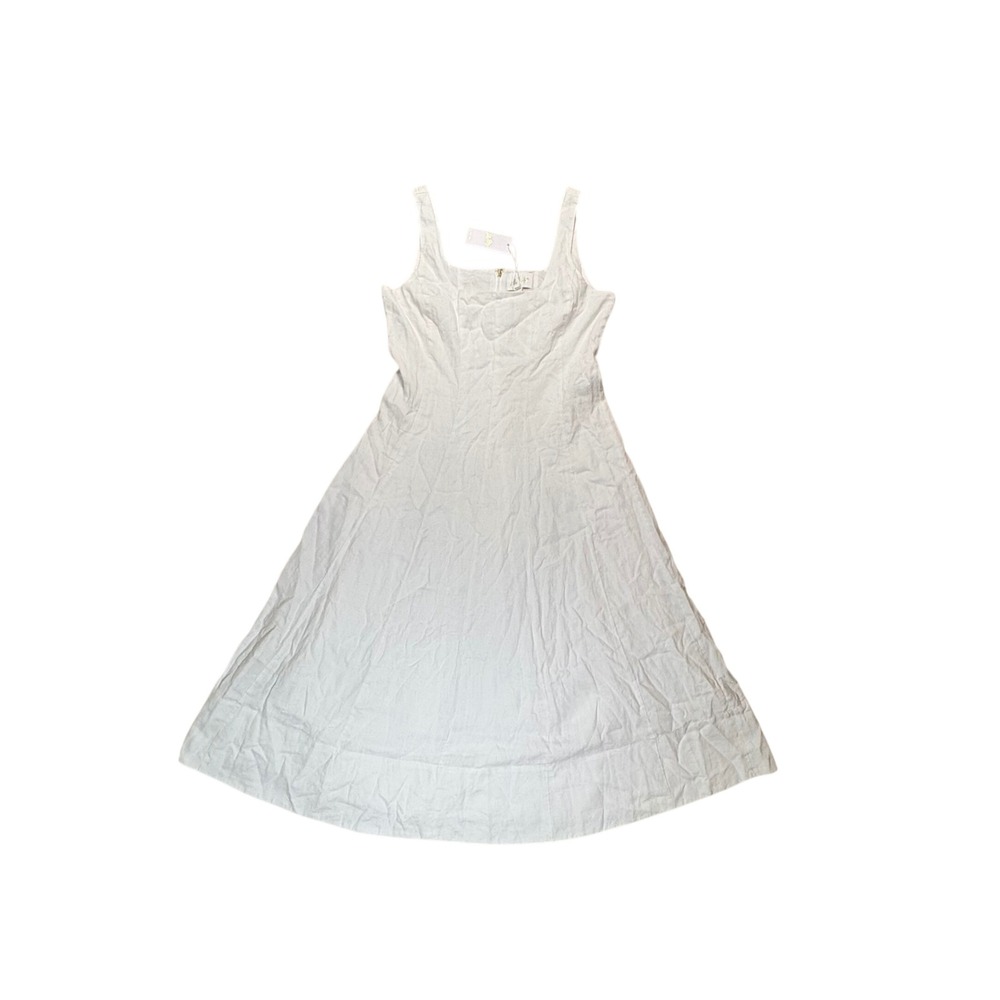 NWT Lilly Pulitzer Calina Linen Midi Dress Resort White size 12 Old Money Bridal - Picture 2 of 9